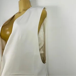 Zara Long Line Vest Sz M One-button V-neck Sleeveless Lined Top thumbnail 2