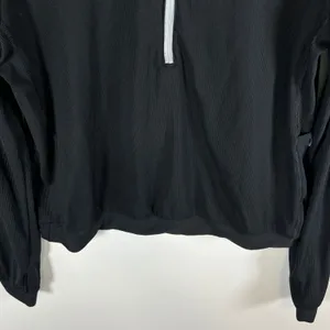 Nike Running Dri-FIT Womens Medium Black Ribbed Quarter Zip Pullover Top Running thumbnail 3
