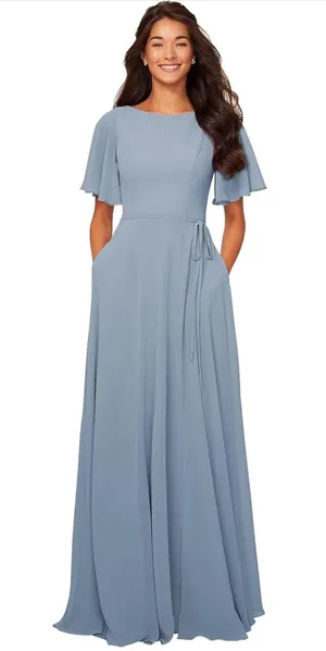 Dusty Blue Formal Dress Size XS thumbnail 1