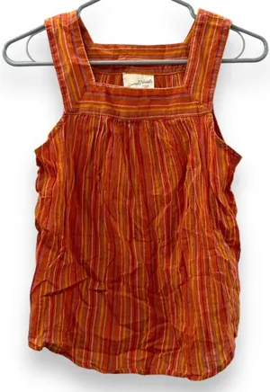 Universal Thread Orange Multicolor Striped Square Neck Sleeveless Top Size‎ XS thumbnail 1
