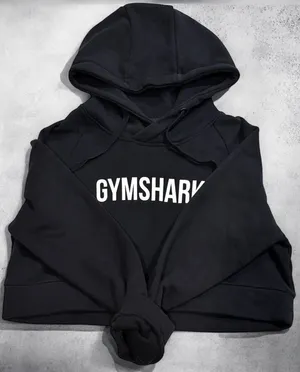 GYMSHARK Women’s Black Cropped Hoodie Size Medium thumbnail 1