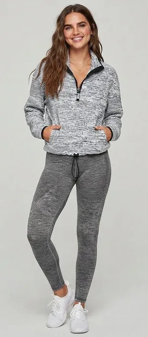 Victoria's Secret PINK Space-Dye Cozy Quarter-Zip Pullover L thumbnail 1