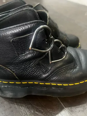 Dr. Martens Devon Heart Black Leather Platform Boots Size US 6 / EU 37 Double St thumbnail 7