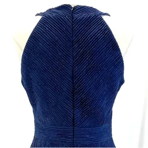 Eliza J Womens 12 Halter Neck Sheath Dress Navy‎ Blue Metallic Stripe Cutout thumbnail 6