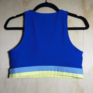 WILO Active Sports Bra Womens Large Blue Colorblock Athletic Yoga Gym Racerback thumbnail 3