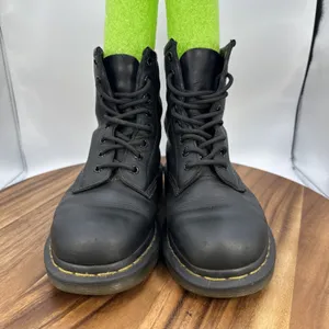 Dr. Martens 1460 Smooth Leather Lace Up Boots‎ Black Combat Goth Moto Women's 5 thumbnail 4