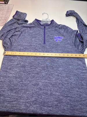 Colosseum Purple Heather 1/4Zip Long Sleeve Pullover Kansas State Wildcats Sz S thumbnail 10