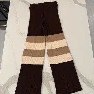 Free People Beach NWT Kami Hooded Sweater Set Womens Small Brown/Cream Oversized thumbnail 14