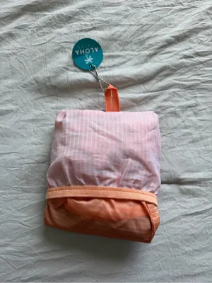 Aloha Hawaii Foldable 2‎ Tote Bag - Gray & Coral thumbnail 14