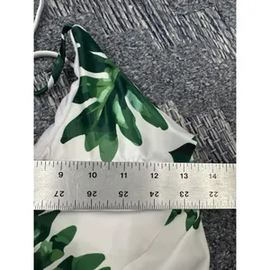 Tempotrek Swimsuit Womens Medium One Piece Ruffle Front White/Green Palms NEW thumbnail 9