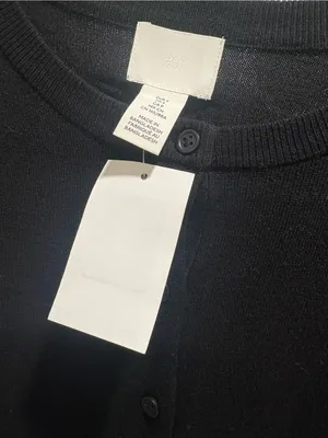 H&M Black Button-Up Crewneck Cardigan thumbnail 2