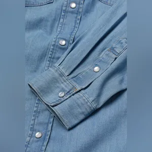 H&M Oversized denim button down shirt size small thumbnail 5
