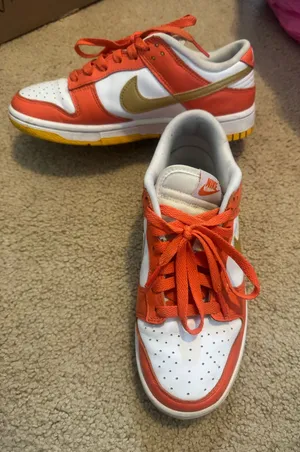 Gold Nike Dunk Low Orange Metallic White thumbnail 1