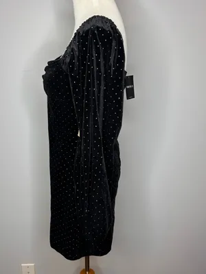 Forever 21 - Black Knit Long Sleeve Dress with Silver Studded Accents thumbnail 3
