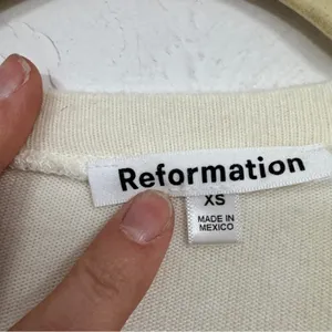Reformation Cream Long Sleeve Tunic Sweater Womens XS Casual Pullover thumbnail 6
