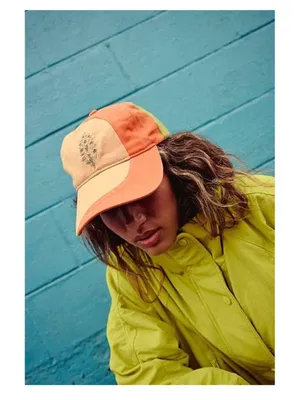 NWT FP Movement by Free People Orange and Olive Embroidered Logo Cap thumbnail 5