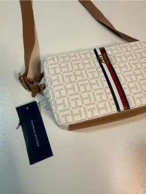 Tommy Hilfiger White Monogram Crossbody with Tricolor Stripe thumbnail 8