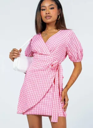 Princess Polly Pink And White Mini Dress thumbnail 1