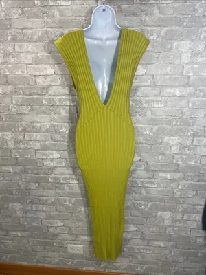 Simon Miller Jago rib-knit midi dress in kiwi green thumbnail 3