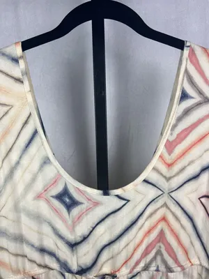 Old Navy Maternity Maxi Dress Women L Cream Geometric Empire Waist Stretch Boho thumbnail 5