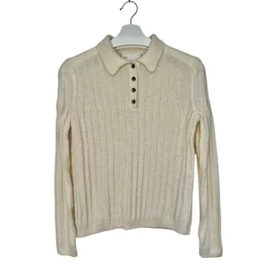 Gap Reissue Cream Alpaca Wool Polo Sweater 90s Carolyn Bessette Minimalist thumbnail 3