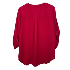 Torrid Harper Red Georgette 3/4 Sleeve Pullover Blouse Size‎ 1X Office Teacher thumbnail 7