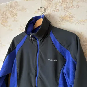 Y2k Columbia Sportswear black blue full zip fleece jacket gorpcore outdoor L thumbnail 3