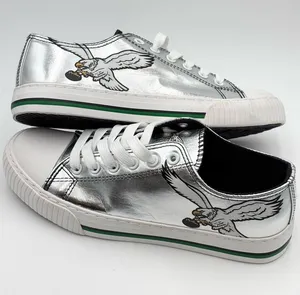 FOCO PHILADELPHIA EAGLES GREEN‎ TEAM COLOR METALLIC CANVAS WOMENS SHOES Size 7 thumbnail 1