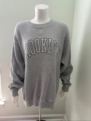 Aerie Brooklyn The Sweat Waffle Crew Oversized Sweatshirt Medium thumbnail 4