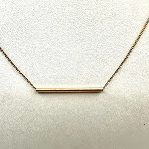 Gold tone bar pendant necklace thumbnail 6