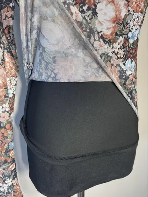 Floral Mesh Mock Neck Long Sleeve Top Y2K Festival Date thumbnail 4