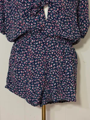 Rails Minka Wildflower Floral Tie Front Romper Navy Size S thumbnail 5