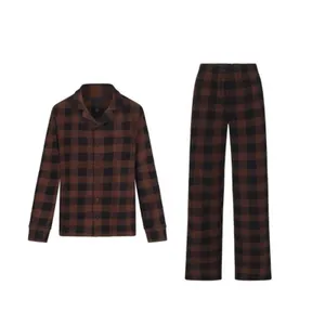 Skims Size 4X Plaid Sleep Set Jasper Buffalo Check Holiday Brown pajamas no box thumbnail 8