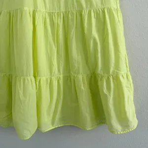 Nation LTD Luella Tiered Mini Dress in Tennis Ball Pima Cotton Pockets Sz Medium thumbnail 11