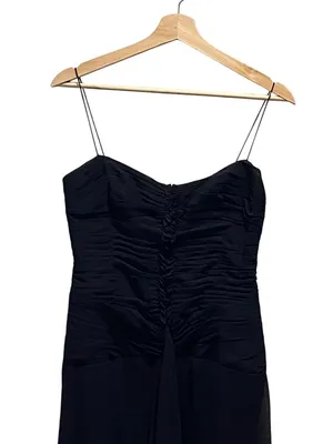 Anne Klein 100% Silk Midi Dress Black Size 6 NWT Wedding, Special Occasion Party thumbnail 5