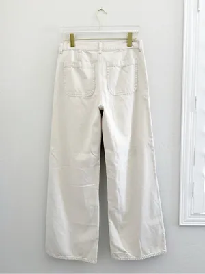 Madewell Ultimate Wide Leg Pant Cream Vintage Canvas Airy Denim NZ211 Size 28 thumbnail 7