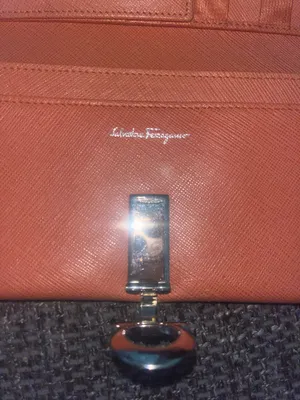 Salvatore Ferragamo Orange Leather Wallet thumbnail 2