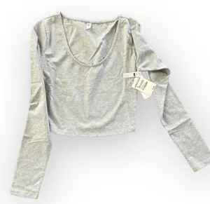 BP Grey Long Sleeved Crop Top thumbnail 2
