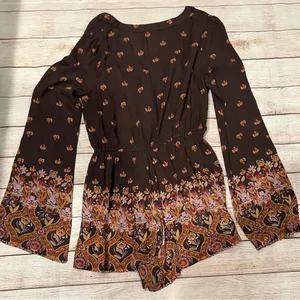 Urban Outfitters UO Ecote Helena Printed Long-sleeve Romper Size Medium thumbnail 4