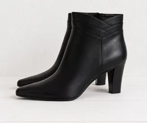 Worthington Madison Black Vegan Leather Block Heel Side Zip Ankle Booties 8 NIB thumbnail 1