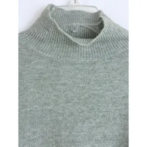 Minimalist Sage Green Mock Neck Pullover Sweater Industry L thumbnail 2