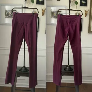 Yummie Shapewear Susie Flare Leggings 360° Sculpt Cotton Burgundy $50 L thumbnail 2