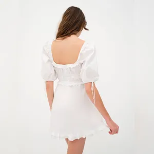 NWT For love and lemons Jackson Mini Dress‎ White Puff Sleeve New thumbnail 2
