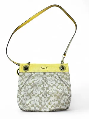 Coach Signature Yellow & White Shoulder Bag thumbnail 1
