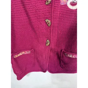 Focus Small Pink Waffle Knit Vest 100%Cotton Cottagecore Boho Patchwork Women's‎ Purple thumbnail 2