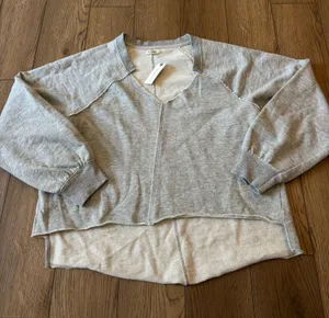 Anthropologie Pilcro Crewneck Grey Sweater thumbnail 2