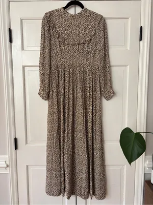 Doen Hawthorne Dress Olive Cherry Willow Floral Long Sleeve Maxi‎ Dress Size S thumbnail 2