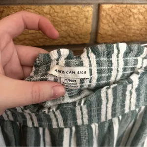 American Eagle Striped Wide Leg Flowy Pants Green & White Size Medium thumbnail 5