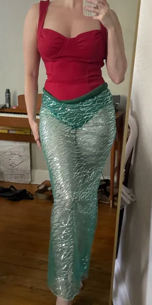 SHEIN Sequin Mesh Maxi Skirt Mermaid Costume thumbnail 1