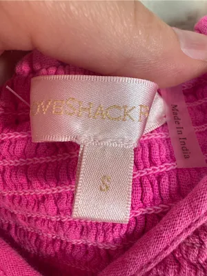 Love Shack Fancy Athalia Hot Pink Cotton Mini Dress Womens S Flutter Sleeve thumbnail 10